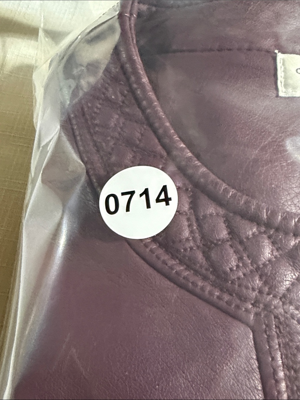 Christopher & Banks Plum Leather Zip Jacket - Picture 7 of 7